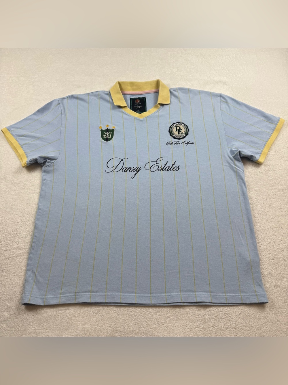 Abercrombie & fitch X Danzy Desing studios polo jersey men’s XXL blue heritage